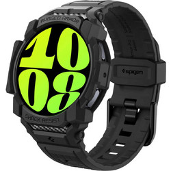 Spigen Rugged Armor Pro Θήκη Σιλικόνης με Λουράκι για Samsung Galaxy Watch 7 44mm Μαύρη