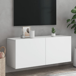 vidaXL Κρεμαστό Έπιπλο Τηλεόρασης Ξύλινο Άσπρο Μ100xΠ30xΥ41cm 836966