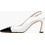 Mortoglou Γόβες Slingback Δερμάτινες με Λεπτό Ψηλό Τακούνι Μαύρες Λευκές 2548.74724