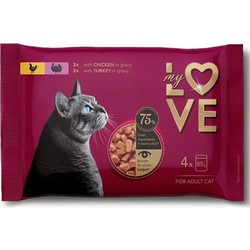 My Love Adult with Chicken & Turkey in Gravy 4x85gr