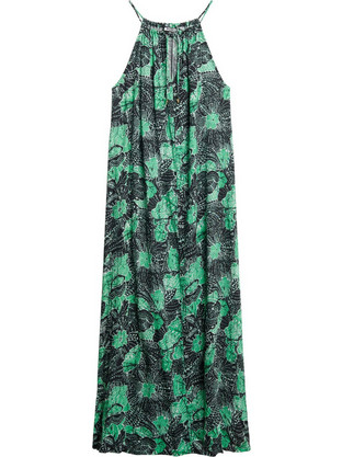 Superdry Beach Cami Midi Καλοκαιρινό Καθημερινό Φόρεμα Floral Μεταξωτό Γαλάζιο W8011954A