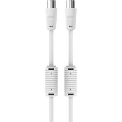 Sinox Καλώδιο Κεραίας Coax Male to Coax Female 1.5m White SINOX-SXV-09201
