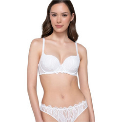 Luna Σουτιέν Balconette Push Up με Μπανέλα Λευκό 16703