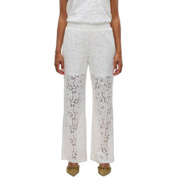 Vero Moda Ψηλόμεση Υφασμάτινη Γυναικεία Παντελόνα Relaxed Εφαρμογή Λευκή 10330061