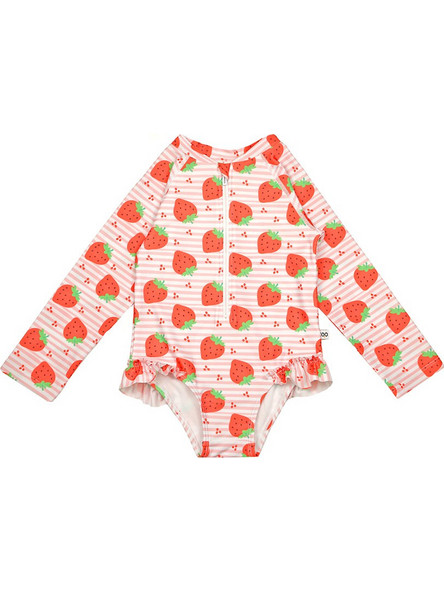 Zoocchini Strawberry Αντηλιακό UV Βρεφικό Μαγιό Ολόσωμο για Κορίτσι Σομόν ZOO12603