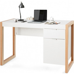 Costway Γραφείο Ξύλινο 112.5x50x75cm CB10449WH