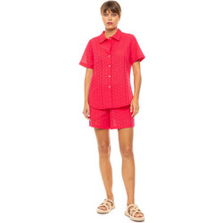Pink Label Καλοκαιρινό Γυναικείο Σύνολο Πουκάμισο & Σορτς Φούξια BN-306-673260