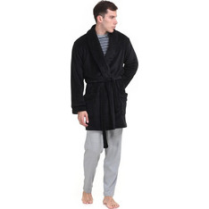 Primavera Χειμωνιάτικη Ανδρική Ρόμπα Fleece Μαύρη B502