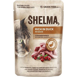 Shelma Adult Sterilised Grain Free with Duck & Granberries in Gravy 85gr