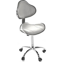 Quirumed Τροχήλατο Ιατρικό Σκαμπό με Πλάτη Γκρι QM9933B