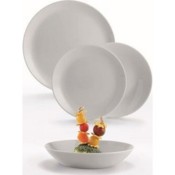 Luminarc Granite Diwali Σετ Πιάτα Φαγητού Γυάλινα Λευκά 18τμχ P2921