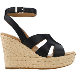 UGG Καλοκαιρινές Γυναικείες Πλατφόρμες Ψηλές Δερμάτινες Μαύρες 1128251-BLLE