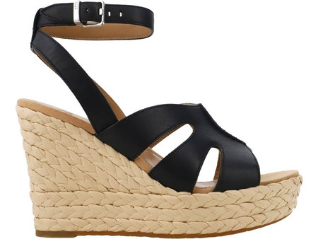 UGG Καλοκαιρινές Γυναικείες Πλατφόρμες Ψηλές Δερμάτινες Μαύρες 1128251-BLLE