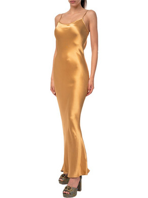 My Tiffany Wearables Maxi Καλοκαιρινό Φόρεμα για Γάμο / Βάπτιση Μεταξωτό Χρυσό S25T0201