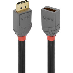 Lindy Καλώδιο DisplayPort 1.4 to DisplayPort Female 1m Black 36496