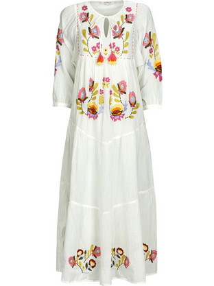 Derhy Midi Καθημερινό Φόρεμα Floral Λευκό P515077-20
