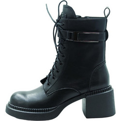 Versace 19V69 Γυναικεία Αρβυλάκια Δερμάτινα Μαύρα με Χοντρό Χαμηλό Τακούνι AMC585-K358VB