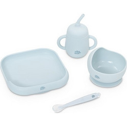 Interbaby Βρεφικό Σετ Φαγητού Σιλικόνης Blue 4τμχ