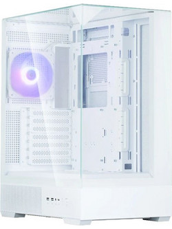 Zalman P40 Prism White Gaming Midi Tower Κουτί Υπολογιστή RGB με Πλαϊνό Παράθυρο