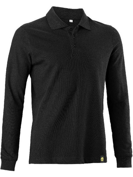 Diadora Ανδρική Μπλούζα Polo Μακρυμάνικη Μαύρη 160.300018-0013