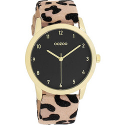 Oozoo Γυναικείο Ρολόι με Animal Print Δερμάτινο Λουράκι C11373