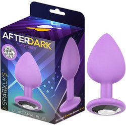 LateToBed Afterdark Sparkly Πρωκτική Σφήνα Diamond Butt Plug 7.5cm Μωβ AD-379