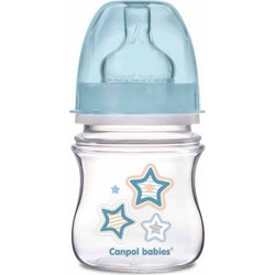 Canpol Βabies Easy Start Πλαστικό Μπιμπερό με Θηλή Σιλικόνης κατά των Κολικών 0+ Μηνών Stars Light Blue 120ml