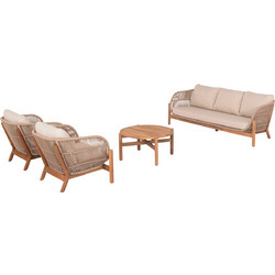 HomeMarkt Sanji Σετ Σαλόνι Κήπου Μασίφ Ξύλο 4τμχ Καφέ HM6219
