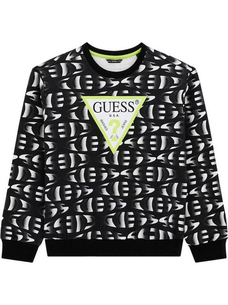 Guess Παιδικό Φούτερ Μαύρο Lime L5YQ00KA6R4-P66L