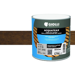 Giolli 264 Acquateax Impregnante Cerato Βερνίκι Εμποτισμού Ξύλου Νερού Ματ Καρυδιά Σκούρα 0.75lt