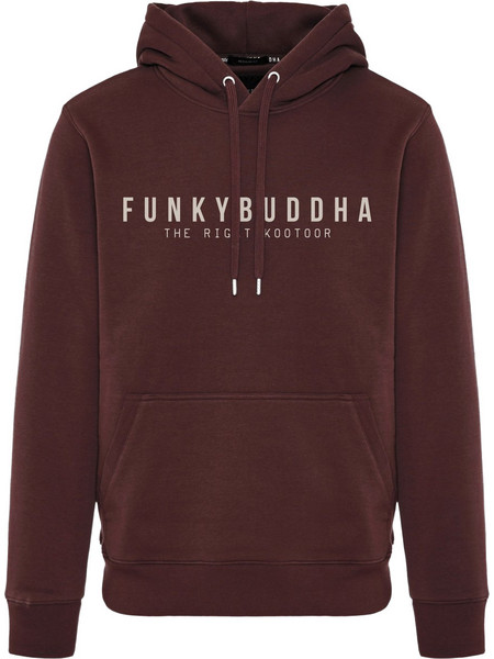 Funky Buddha Ανδρικό Φούτερ με Κουκούλα & Τσέπες Μπορντό FBM012-075-06