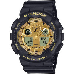 Casio Ανδρικό Ρολόι Χρονογράφος με Μαύρο Καουτσούκ Λουράκι GA-100GGB-1A9ER