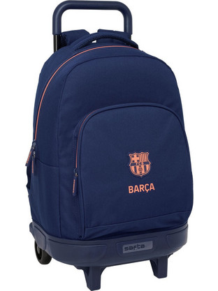 Safta F.C. Barcelona Σχολική Τσάντα Τρόλεϊ Δημοτικού Navy Μπλε S4313270