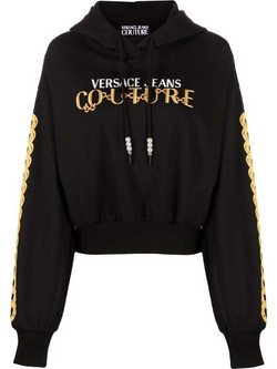 Versace Γυναικείο Φούτερ με Κουκούλα Μαύρο 75HAIF01CF01F-G89