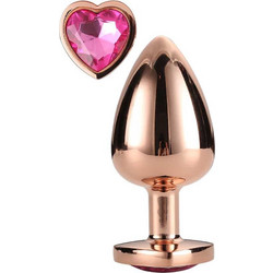 Dream Toys Gleaming Love Heart Πρωκτική Σφήνα Diamond Plug 9.5cm Ροζ Χρυσή