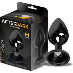 LateToBed Afterdark Blackgem Medium Πρωκτική Σφήνα Diamond Plug 8cm Μαύρη AD-350
