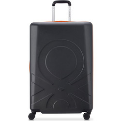 Delsey x Benetton Βαλίτσα Μεγάλη 76x50x32cm με 4 Ρόδες Μαύρη