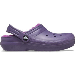 Crocs Ανατομικές Χειμερινές Παιδικές Παντόφλες για Αγόρι με Γούνα Μωβ 207010-5CI
