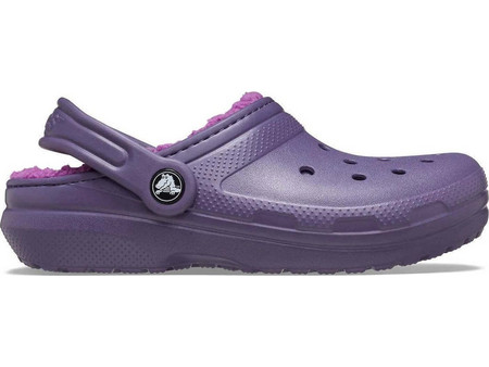 Crocs Ανατομικές Χειμερινές Παιδικές Παντόφλες για Αγόρι με Γούνα Μωβ 207010-5CI