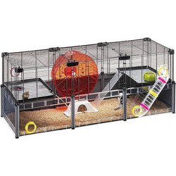 Ferplast Κλουβί για Χάμστερ Μαύρο 107.5x37x42cm