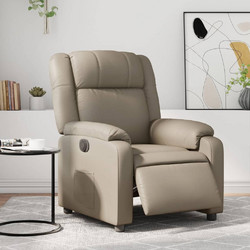 vidaXL Πολυθρόνα Relax με Υποπόδιο Ανακλινόμενη Δερματίνη Εκρού 3205142