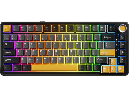 Marvo Titan 75 Ασύρματο Μηχανικό Gaming Πληκτρολόγιο TenKeyLess με Banana Crystal Διακόπτες RGB Black