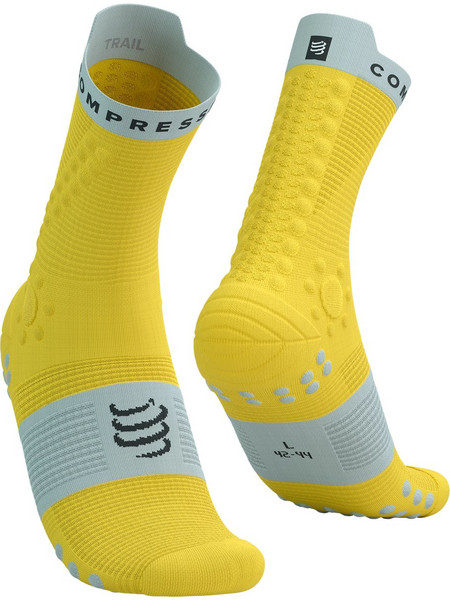 Compressport V4.0 Trail Ανδρικές Κάλτσες Ψηλές με Σχέδια Κίτρινες XU00048B-7032
