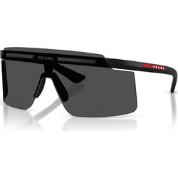 Prada PSB06S 1BO06F Ανδρικά Γυαλιά Ηλίου Μάσκα Κοκάλινα Μαύρα με Μαύρο Φακό