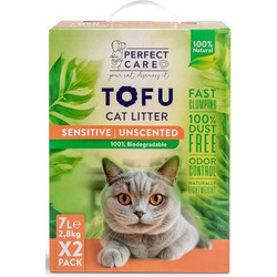 Perfect Care Tofu Sensitive Φυτική Άμμος Γάτας Tofu χωρίς Άρωμα 14lt
