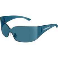 Balenciaga BB0421S 003 Γυναικεία Γυαλιά Ηλίου Μάσκα Κοκάλινα Μπλε με Μπλε Φακό