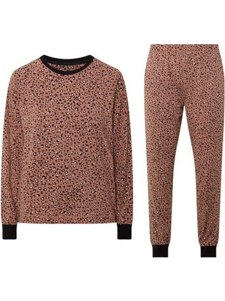 DKNY Wishlist Worthy Σετ Γυναικείες Πιτζάμες Χειμωνιάτικες Καφέ YI80076F-243