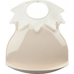 Thermobaby Soft Arlequin Αδιάβροχη Σαλιάρα Πλαστική με Κουμπί 4m+ Μπεζ
