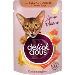 Delickcious Puss-for Dinner with Salmon & Cheese in Gream Soup 85gr