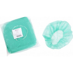 Bournas Medicals SoftCare Σκουφάκια Non Woven με Λάστιχο Γύρω Πράσινα 100τμχ